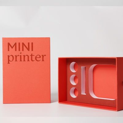 Custom Printed Cardboard Drawer Box Packaging Dengan Embossing Logo Dan EVA Insert