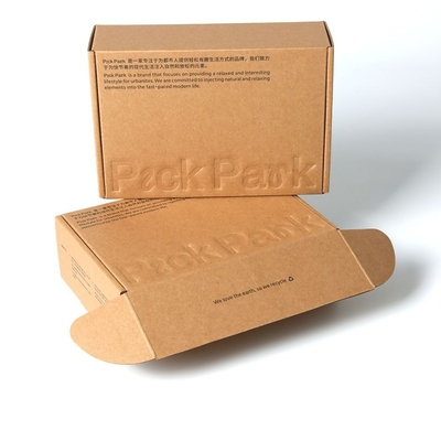Beli CMYK Brown Kraft Paper Box Pakaian Mailer Pengiriman Kemasan Dengan Teks Embossing online manufacture