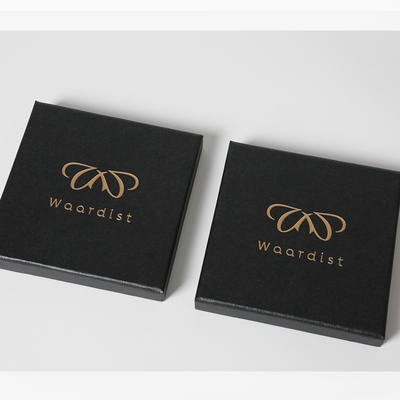 Beli Custom Lid And Base Black Paper Gift Box Packaging Logo Dicetak Untuk Perhiasan Perak online manufacture
