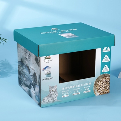 Beli Kotak tampilan produk karton untuk makanan kucing, Kasus tampilan papan bergelombang dengan tutup online manufacture