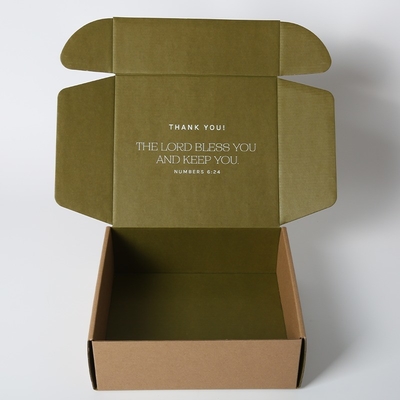 Embossing Debossing Kraft Corrugated Box Brown Craft Packaging Untuk Topi Dan Pakaian