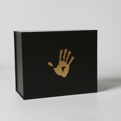 Black Magnetic Folding Box Perfume Gift Box Dengan Sponge Lining Dan Matte Foil Stamping Logo