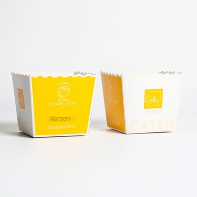 Custom Logo Coated Paper Packaging Kotak Paket Untuk Kentang Goreng Dalam Cetakan CMYK