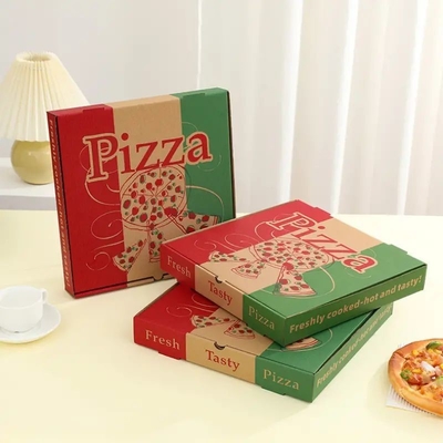 Custom Printed Pizza Box Kertas kotak pengiriman pizza persegi panjang ukuran kustom