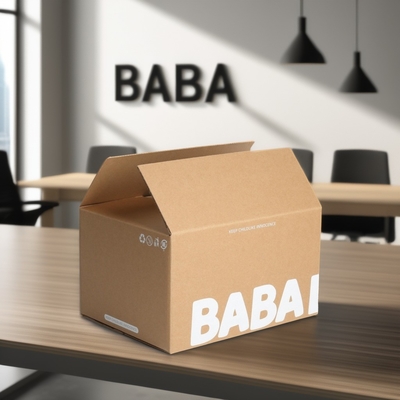 White Ink Moving Packaging Kraft Corrugated Cardboard Shipping Cartons untuk Hadiah Parfum