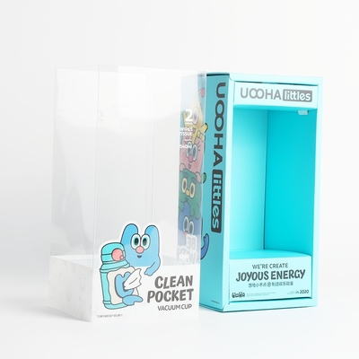 Custom CMYK Print Ivory Board Toys Packing Box dengan Tutup Transparan